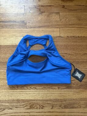 NWT Savage X Fenty Sport High Neck Keyhole Bra Blue Sz 2X 18-20